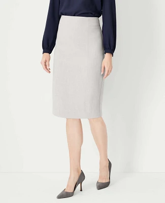 Ann Taylor The High Waist Seamed Pencil Skirt in Bi-Stretch Size 4 Pebble Grey Melange Women's