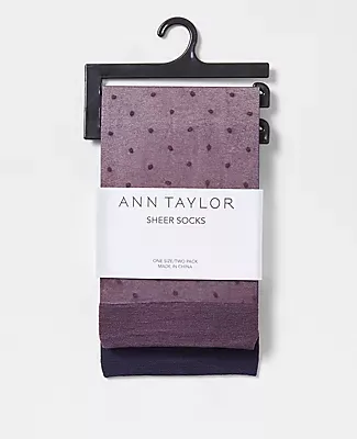Ann Taylor Dotted Sheer Crew Sock Set