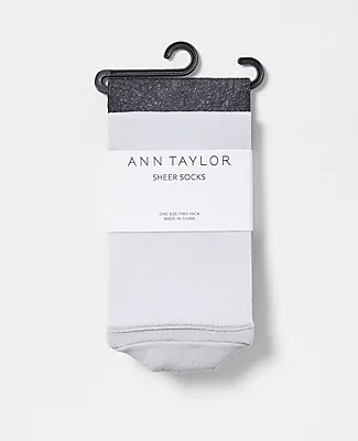 Ann Taylor Shimmer Sheer Crew Sock Set