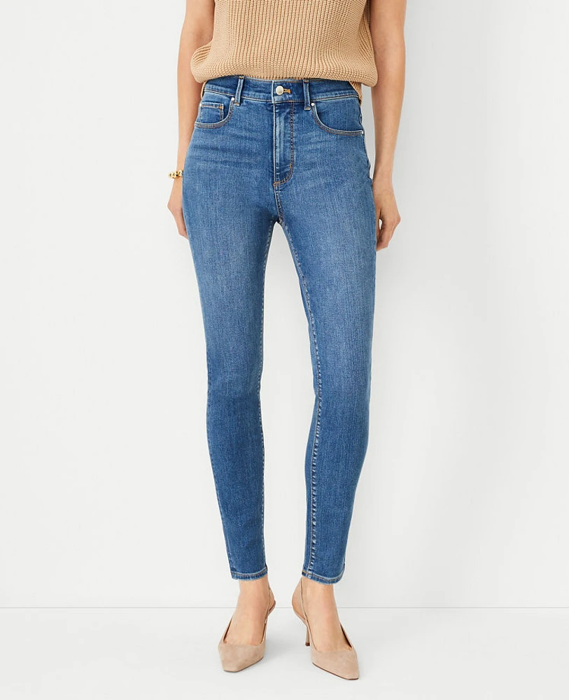 Ann Taylor Petite High Rise Skinny Jeans Classic Indigo Wash