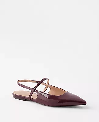 Ann Taylor Patent Strappy Pointy Toe Flats