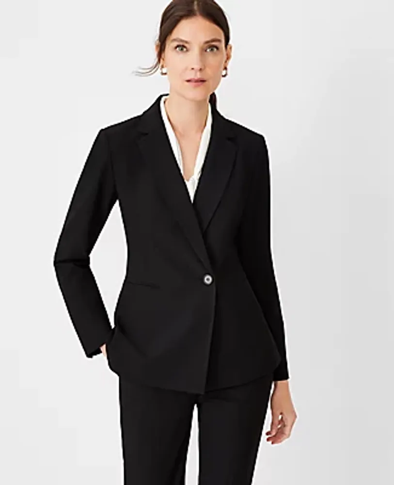 Ann Taylor The Petite Fitted Double Breasted Blazer Bi-Stretch