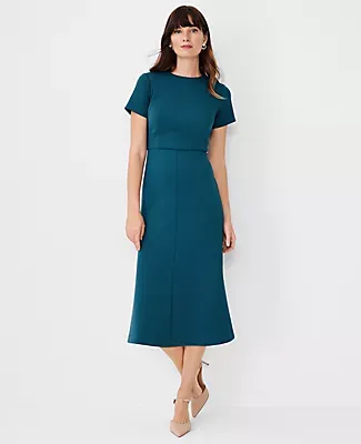 Ann Taylor The Petite Flare Dress Double Knit