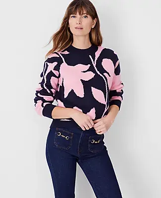 Ann Taylor Floral Wedge Sweater