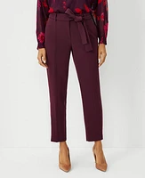 Ann Taylor The Tie Waist Ankle Pant in Crepe Size 0 Plum Rose Women's