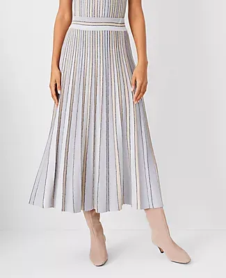 Ann Taylor Shimmer Stripe Midi Skirt