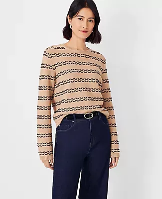 Ann Taylor Geo Stripe Stitch Sweater