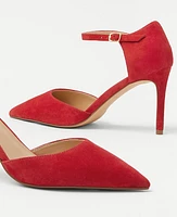 Ann Taylor Suede Ankle Strap Pumps Jubilee Women's