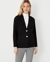 Ann Taylor Petite Jeweled Button Sweater Blazer Black Women's