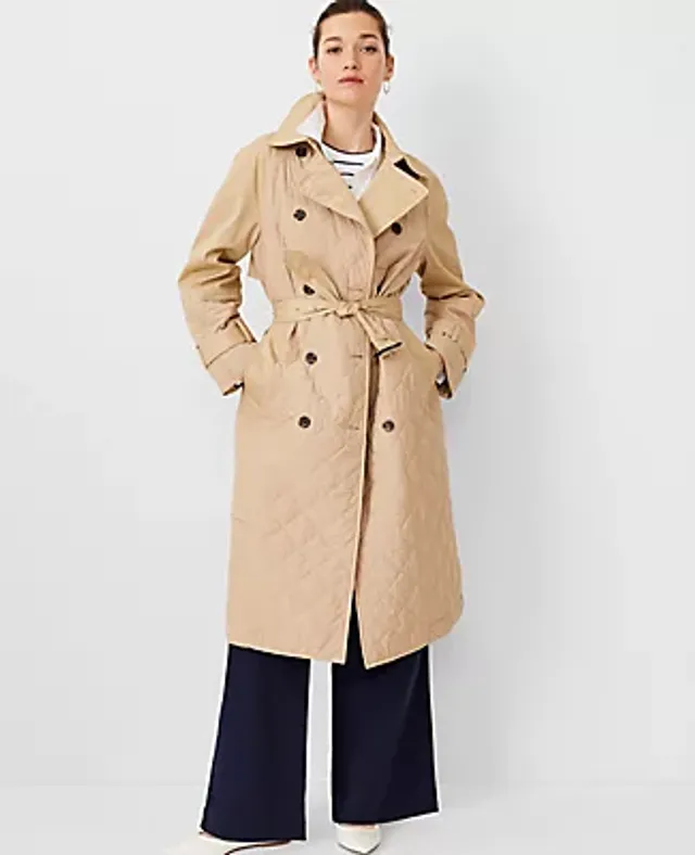 Liz Claiborne Womens Belted Midweight Trench Coat, Color: Beige Black -  JCPenney