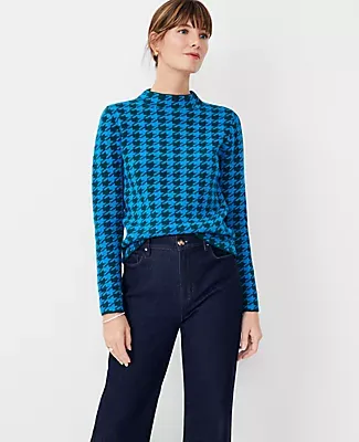 Ann Taylor Houndstooth Jacquard Sweater