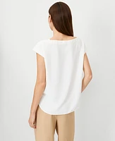 Ann Taylor Boatneck Shirttail Top Women's