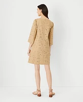 Ann Taylor Eyelet Boatneck Shift Dress Baguette Women's