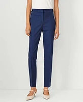 Ann Taylor The Button Tab High Rise Eva Ankle Pant Polished Denim