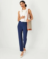 Ann Taylor The Button Tab High Rise Eva Ankle Pant Polished Denim