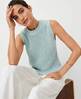 Ann Taylor Studio Collection Shimmer Sweater Shell Top Mint Froth Women's