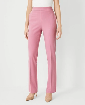 Ann Taylor The Side Zip Straight Pant in Bi-Stretch - Curvy Fit Size 4 Mauve Orchid Women's