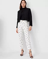 Ann Taylor The Petite Cotton Crop Pant Textured Dot