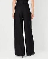 Ann Taylor The High Rise Pleated Wide Leg Pant Linen Twill