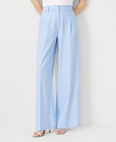 Ann Taylor The Pleated Wide-Leg Pant Linen Twill Women's