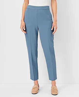 Ann Taylor The Petite High Rise Side Zip Ankle Pant Fluid Crepe