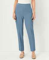 Ann Taylor The Petite High Rise Side Zip Ankle Pant Fluid Crepe Blue Echo Women's