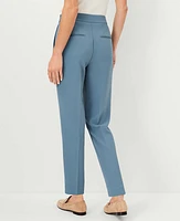 Ann Taylor The Petite High Rise Side Zip Ankle Pant Fluid Crepe Blue Echo Women's