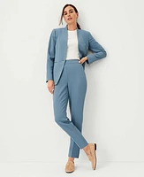 Ann Taylor The Petite High Rise Side Zip Ankle Pant Fluid Crepe Blue Echo Women's