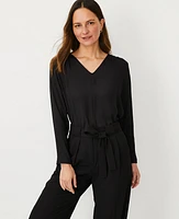 Ann Taylor V-Neck Popover Top Women's