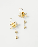 Ann Taylor Metal Flower Drop Earrings Goldtone Women's