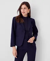 Ann Taylor The Cropped Two Button Blazer Stretch Cotton