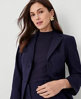 Ann Taylor The Cropped Two Button Blazer Stretch Cotton Women's