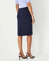 Ann Taylor Petite Plaid Pull On Pencil Skirt Night Sky Women's