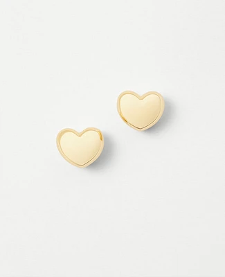 Ann Taylor Metal Heart Stud Earrings Goldtone Women's