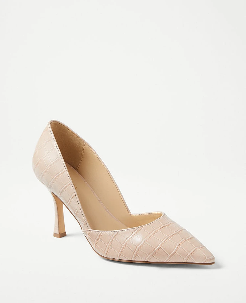 Ann Taylor Azra Embossed Pumps Soft Blush Women's