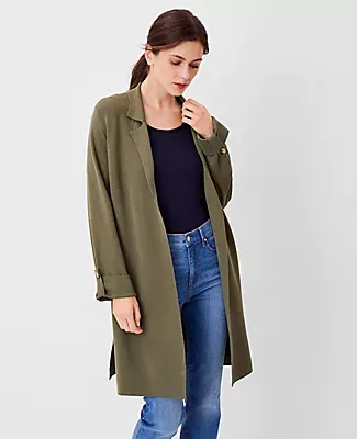 Ann Taylor Petite Sweater Trench Jacket