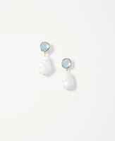 Ann Taylor Freshwater Pearl Glass Drop Earrings Ivory Women's