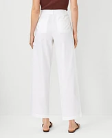 Ann Taylor Weekend Relaxed Roll Cuff Straight Pant White Women's