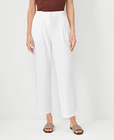 Ann Taylor Weekend Relaxed Roll Cuff Straight Pant White Women's