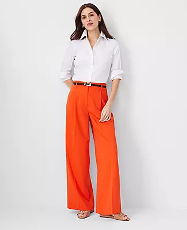 Ann Taylor The Single Pleated Wide Leg Pant