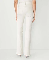 Ann Taylor High Rise Patch Pocket Flare Jeans Ivory Women's