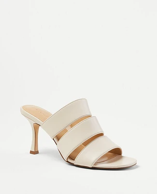 Ann Taylor Three Strap Leather Sandals Women's