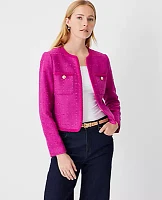 Ann Taylor Braided Tweed Patch Pocket Jacket