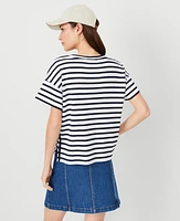 Ann Taylor AT Weekend Striped Top Night Sky Women's