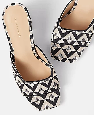 Ann Taylor Geo High Block Heel Sandals