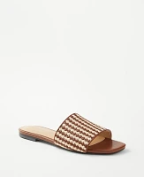 Ann Taylor Woven Leather Sandals Winter White Women's