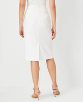 Ann Taylor The Clean Pencil Skirt Herringbone Linen Blend White Women's