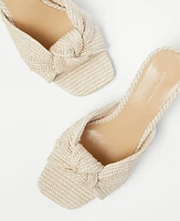 Ann Taylor Knotted Straw Sandals Natural Women's