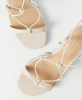 Ann Taylor Studio Collection Knotted Strappy Sandals Pearl Shadow Women's