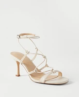 Ann Taylor Studio Collection Knotted Strappy Sandals Pearl Shadow Women's